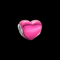 Metallic Pink Heart Charm