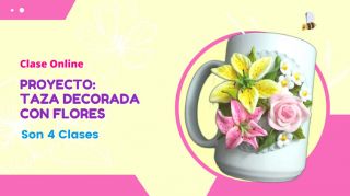 Taza decorada con Flores