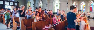 celebrating communion lima Anglican Cathedral of the Good Shepherd